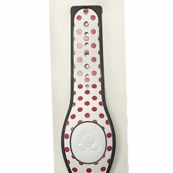Budget 💯 Disney Magic Band 2 - Minnie Mouse Dots - White & Red 🎁