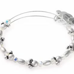 Wholesale ✔️ Disney Alex & Ani Bracelet - Mickey And Minnie Silvertone Bead ✔️