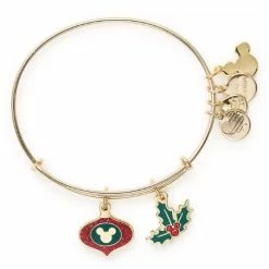 Best Pirce 🎉 Disney Alex & Ani Bracelet - 2022 Mickey Mouse 🔔 Christmas Bangle 😀